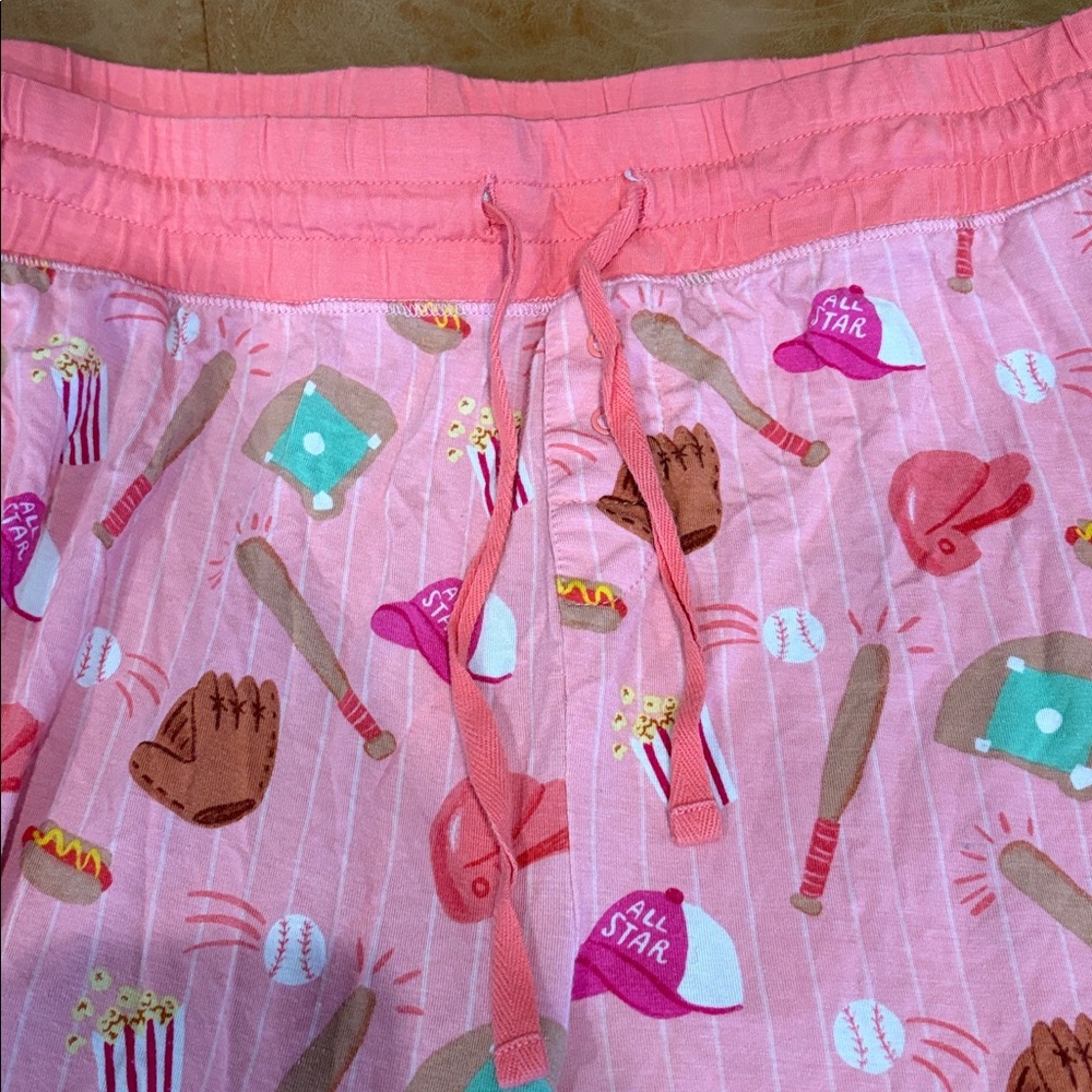 Little Sleepies All Star Baseball Women’s Pants Pink XL - Picture 2 of 4